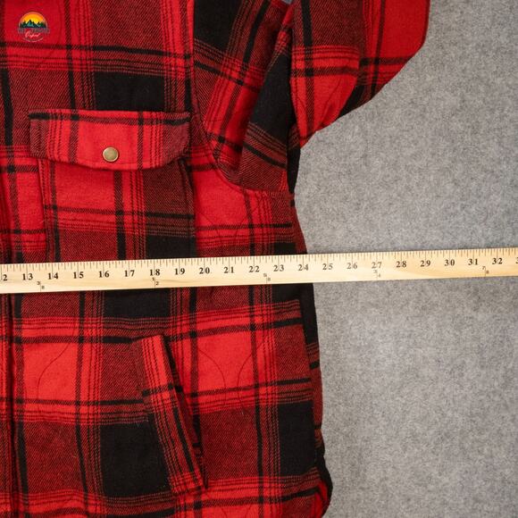 Maurices Button-Up Jacket Red Black Plaid Fleece Lined Shacket Plus Women's 2XL - Picture 5 of 10